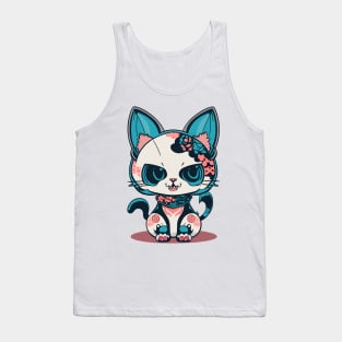 kawaii neko skull Tank Top